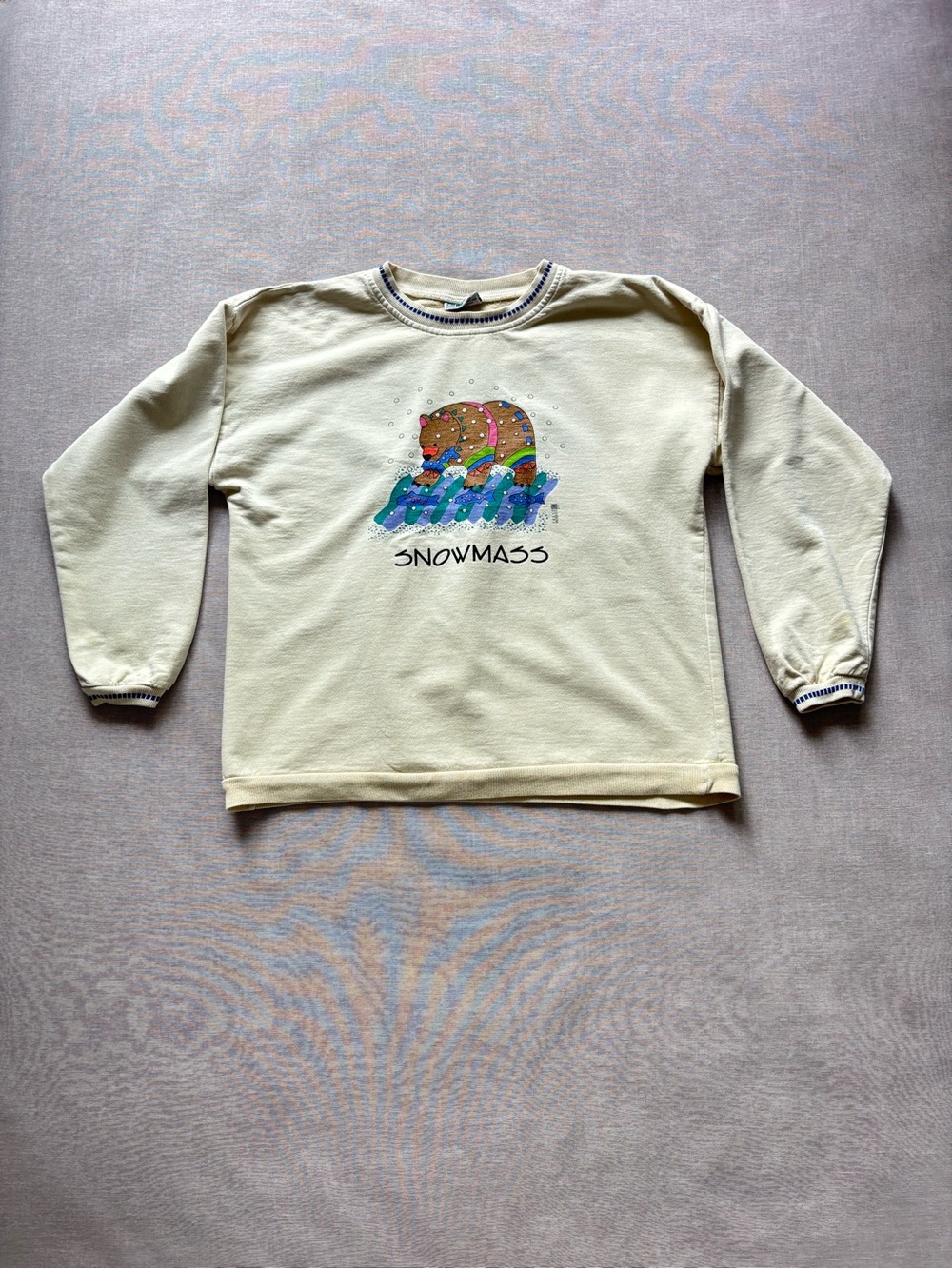 Fresh Produce vintage cotton cream whimsical Xmas sweatshirt iconic sz M